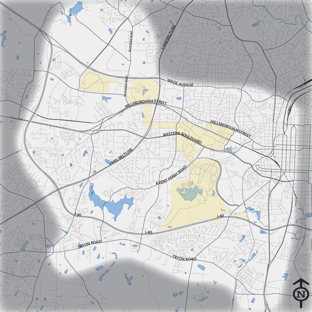 map of south west raleigh
