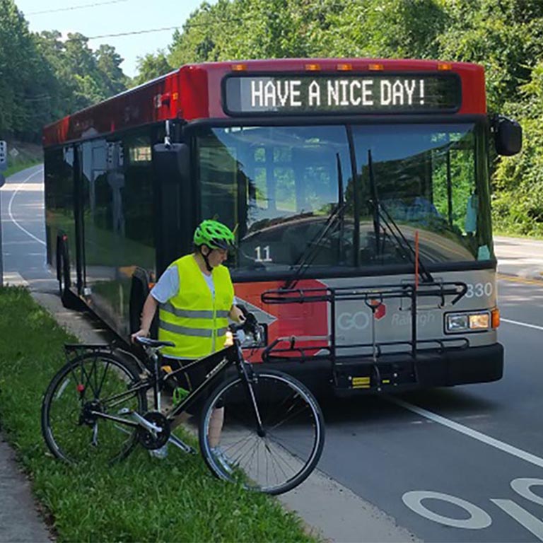 Getting around by Bus and Bike in Raleigh