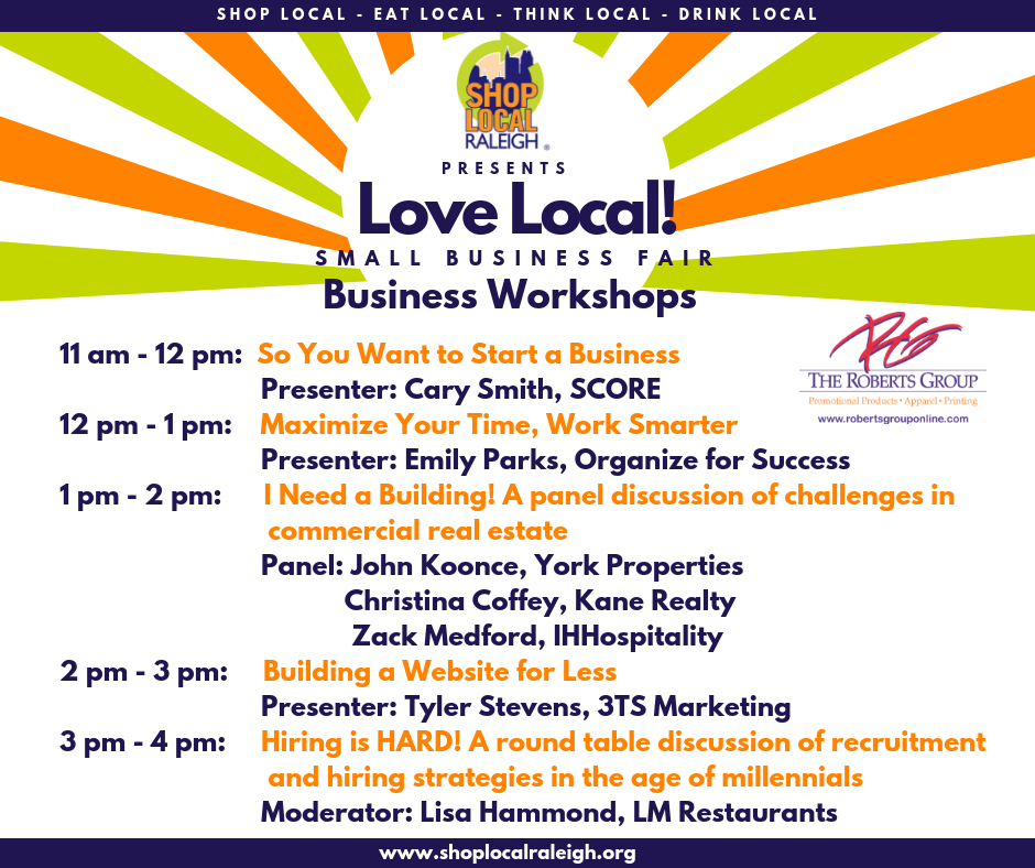 Love Local Small Business Fair Workshop Schedule